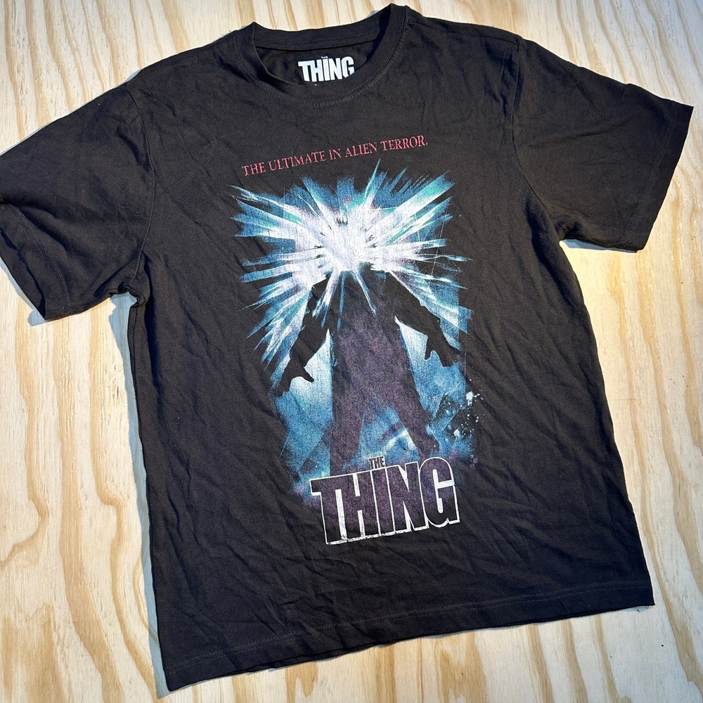 The Thing Horror Movie Graphic T-Shirt Mens Small Black John Carpenter Sci-Fi